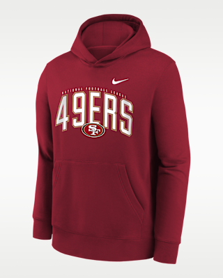 Детские  San Francisco 49ers Essentials Club Logo Arch Big Kids' Nike NFL Pullover Crew