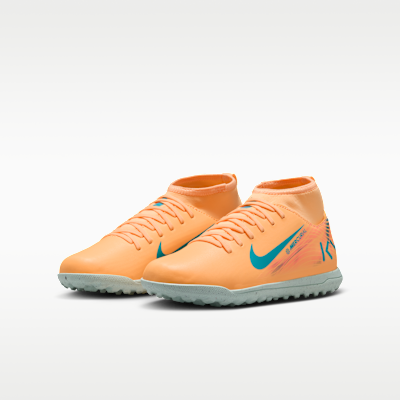 Tacos de fútbol TF high para niños talla grande Nike Jr. Mercurial Superfly 10 Club "Kylian Mbappé"