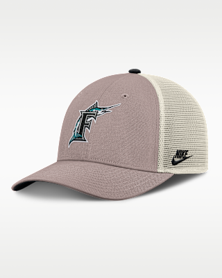 Мужские Florida Marlins Cooperstown Rise Nike MLB Adjustable Trucker Hat