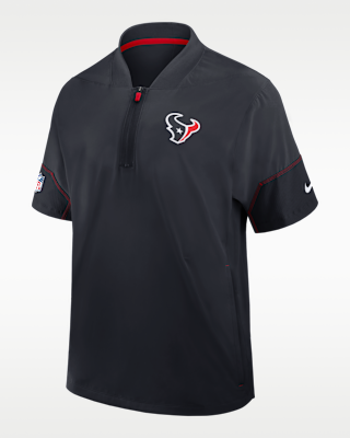 Мужская куртка Houston Texans Sideline Coach Nike NFL 1/2-Zip Short-Sleeve Hooded