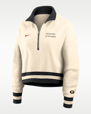 Женские  Georgia Legacy Nike College Cropped 1/4-Zip Crew