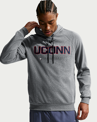 Мужское худи Connecticut Huskies Nike NCAA Basketball Coaches' Pullover Hoodie для баскетбола