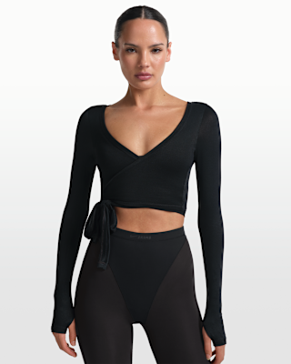 NikeSKIMS Stretch Knit Women's Long-Sleeve Wrap Top