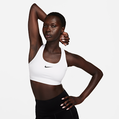 Nike Swoosh Orta Destekli Pedli Kadın Spor Sütyeni görsel 2