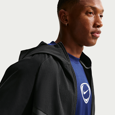 Nike Tech Shori Örgü Tam Boy Fermuarlı Windrunner Erkek Ceketi görsel 3