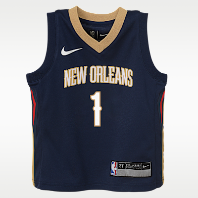 Mono Nike para bebé de la NBA de Zion Williamson de los New Orleans Pelicans Icon Edition