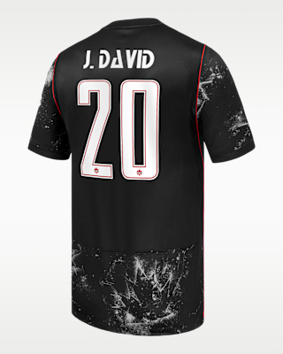 Мужские джерси Jonathan David Canada Soccer 2026 Stadium Away Nike Dri-FIT Soccer Jersey