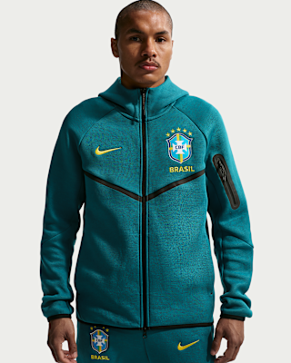 Мужское худи Brazil Tech Fleece Windrunner Nike Soccer Full-Zip Hoodie для бега