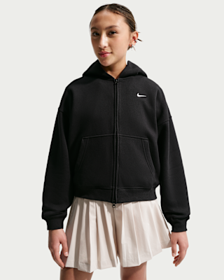 Детское худи Nike Sportswear Studio Fleece Big Kids' (Girls') Oversized Full-Zip Hoodie