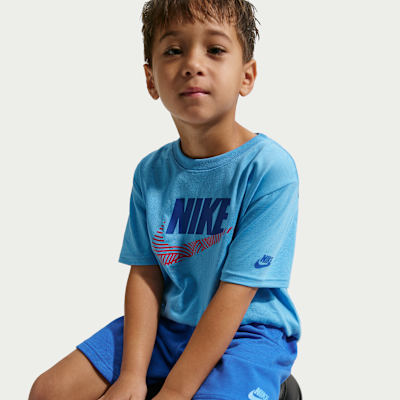 Conjunto de 2 piezas con shorts de French Terry holgados para niños talla pequeña Nike Sportswear In The Zone