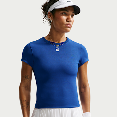 NikeCourt Advantage Dri-FIT Kısa Kollu Kadın Tenis Üstü görsel 3