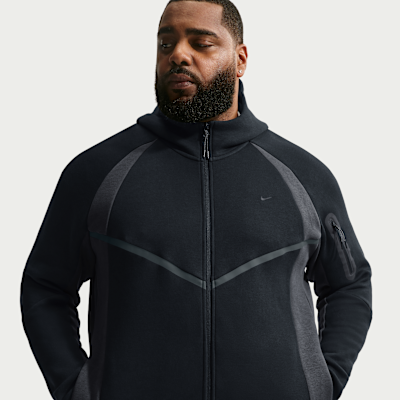 Nike Tech Renk Bloklu Tam Boy Fermuarlı Fleece Windrunner Erkek Ceketi görsel 6