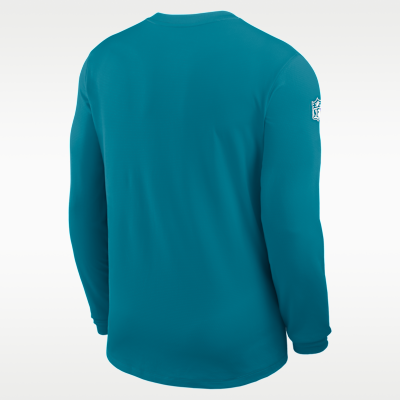 Playera de manga larga Nike Dri-FIT de la NFL para hombre Jacksonville Jaguars Sideline Coach