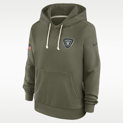 Sudadera con gorro sin cierre Nike Dri-FIT de la NFL para mujer Las Vegas Raiders Salute to Service Sideline