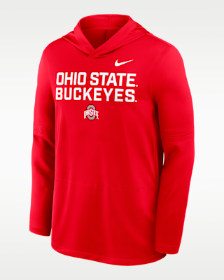 Мужские  Ohio State Sideline Nike Dri-FIT College Long-Sleeve Hooded Top