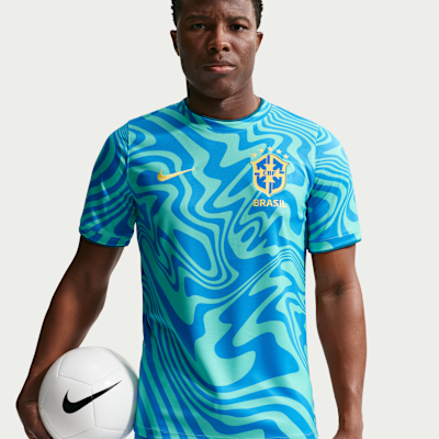 Brazil Academy Pro Men's Nike Dri-FIT Football Pre-Match Short-Sleeve Top