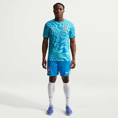 Nike Brezilya Academy Pro Nike Dri-FIT Maç Öncesi Kısa Kollu Erkek Futbol Üstü görsel 4