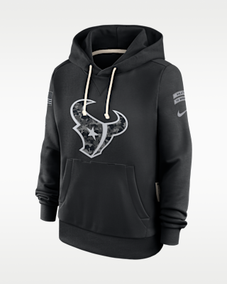 Женское худи Houston Texans Salute to Service Sideline Nike Dri-FIT NFL Pullover Hoodie