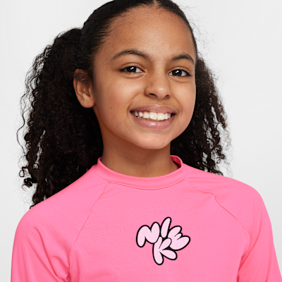 Playera hydroguard de manga larga Dri-FIT para niña talla grande Nike Swim