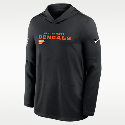 Playera de manga larga Nike Dri-FIT de la NFL con gorro para hombre Cincinnati Bengals Pure Fury Sideline