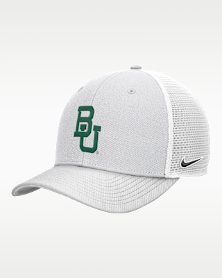 Мужские  Baylor White Out Rise Nike College Trucker Adjustable Hat