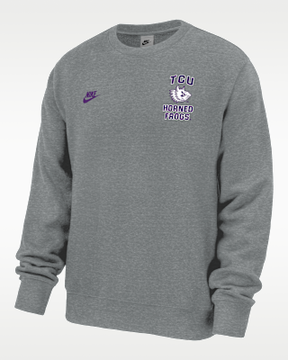 Мужской свитшот TCU Horned Frogs Club Nike Football Fleece Crew-Neck для футбола