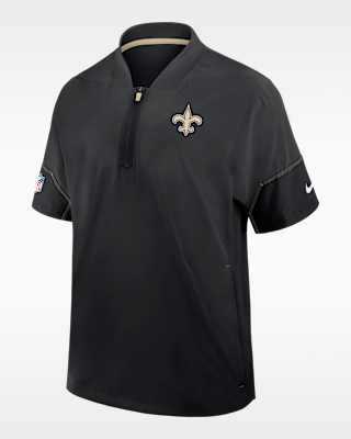 Мужская куртка New Orleans Saints Sideline Coach Nike NFL 1/2-Zip Short-Sleeve Hooded
