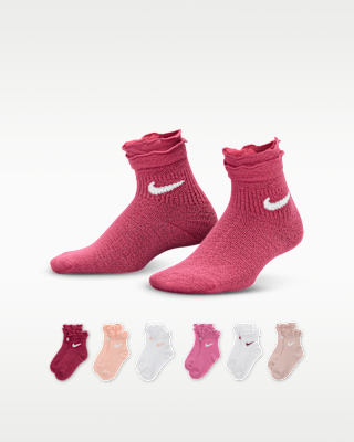 Детские носки Nike Little Kids' Ruffle Ankle Socks (6 Pairs)