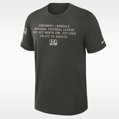 Playera Nike Dri-FIT de la NFL para hombre Cincinnati Bengals Salute to Service Slub