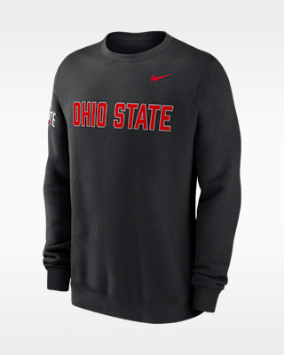 Мужские Ohio State Sideline Club Nike College Pullover Crew