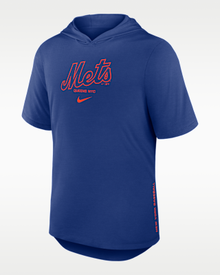 Мужская футболка New York Mets Arched Wordmark Nike Dri-FIT MLB Hooded
