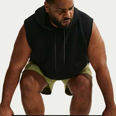 Nike N.A.C. Dri-FIT Fleece Kolsuz Kapüşonlu Erkek Antrenman Üstü görsel 8