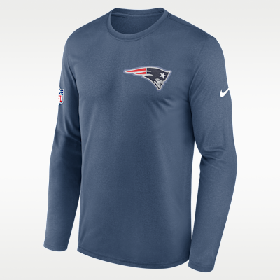 New England Patriots Rivalries Collection Sideline Legend Small Logo Men's Nike Dri-FIT NFL Long-Sleeve T-Shirt