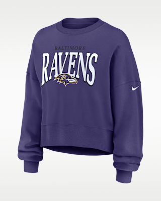 Женские  Baltimore Ravens Rewind Phoenix Nike NFL Oversized Pullover Crew
