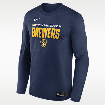 Milwaukee Brewers Authentic Collection Team Issue Men's Nike Dri-FIT MLB Long-Sleeve T-Shirt