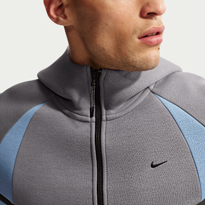 Nike Tech Renk Bloklu Tam Boy Fermuarlı Fleece Windrunner Erkek Ceketi görsel 3