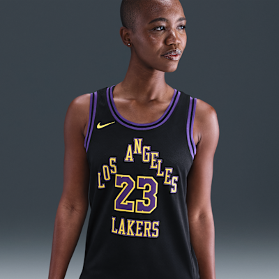 LeBron James Los Angeles Lakers City Edition Nike Dri-FIT NBA Swingman-drakt til herre