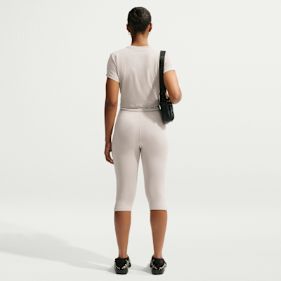 Nike Sportswear Chill Jersey Yüksek Belli Sıkı Kesimli Kadın Kapri Tayt görsel 5