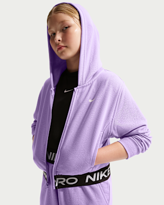 Детское худи Nike Pro Fleece Big Kids' (Girls') Dri-FIT Full-Zip Hoodie