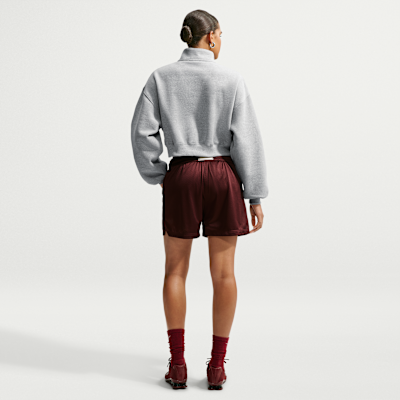 Nike Studio Fleece Orta Kalınlıkta Oversize Çeyrek Fermuarlı Crop Kadın Üstü görsel 5