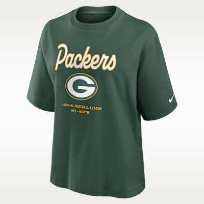Green Bay Packers Essential Script Boxy Women's Nike NFL T-Shirt