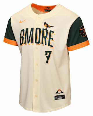 Детские джерси Jackson Holliday Baltimore Orioles City Connect Big Kid's Nike MLB Stadium Jersey