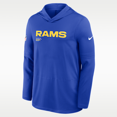Los Angeles Rams Pure Fury Sideline Men's Nike Dri-FIT NFL Long-Sleeve Hooded Top
