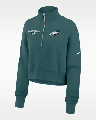 Женские  Philadelphia Eagles Phoenix Nike NFL Cropped 1/4-Zip Crew
