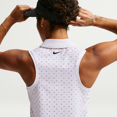Nike Victory Dri-FIT Kolsuz Baskılı Kadın Golf Polo Üstü görsel 2