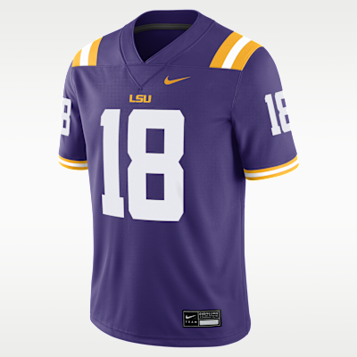 Jersey de juego Nike Dri-FIT College NIL para hombre Garrett Nussmeier LSU