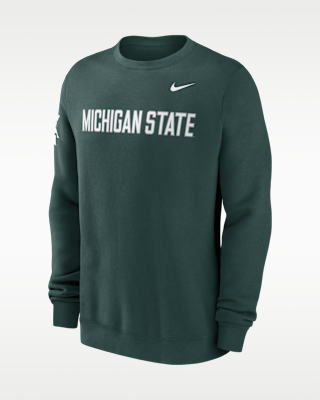 Мужские Michigan State Sideline Club Nike College Pullover Crew