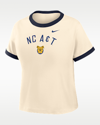 Женская футболка Nike College (North Carolina A&T University) Cropped Ringer
