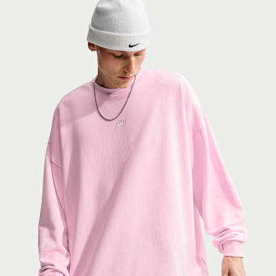 Nike Sportswear Club Oversize Fransız Havlu Kumaşı Crew Yakalı Erkek Sweatshirt'ü