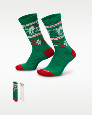 Nike Everyday Plus Cushioned Winter Wonderland Crew Socks (2 Pairs)